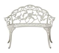 Garden Bench PIURA 88 cm Metal White