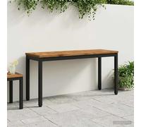 Garden Bench Rectangular 108.5 x 35 x 45 cm Natural and Black Solid Acacia Wood