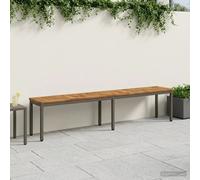 Garden Bench Rectangular 201 x 35 x 45 cm Solid Acacia Wood Natural and coffee