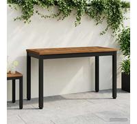Garden Bench Rectangular 80.5 x 35 x 45 cm Natural and Black Solid Acacia Wood