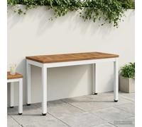 Garden Bench Rectangular 80.5 x 35 x 45 cm Natural and White Solid Acacia Wood
