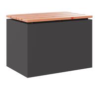 Garden Bench Solid Douglas Wood and Steel Outdoor Seating Patio Modern vidaXL