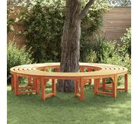 vidaXL Tree Bench 2 pcs Natural 160 x 80 x 45cm Solid Eucalyptus Wood