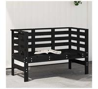 Garden Bench Solid Pine Wood Black Pine 111.5x53x71 cm Slatted Outdoor Seat Plus