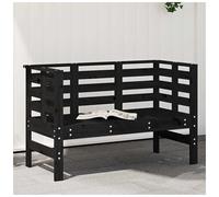 Garden Bench Solid Pine Wood Black Pine 111.5x53x71 cm Slatted Outdoor Seat Plus