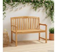Garden Bench Solid Teak 114x60.5x95cm Natural Handcarved Rose Slat Back Seat49cm