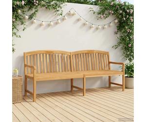 Garden Bench Solid Teak 228x60x90cm Natural Handcarved Rose Slat Back Outdoor XL