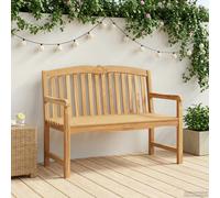 Garden bench Solid teak natural 114x60x95cm Handcarved rose slat-back outdoor XL