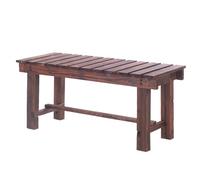 Garden Bench - Solid Wood Backless Outdoor Seating, 59in Durable Design for Lawn and Indoor Use, Stylish Patio Furniture with High-Temperature Carbonization