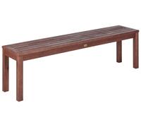 Beliani Garden Bench Tuscania 160 Cm Eucalyptus Wood Dark Brown