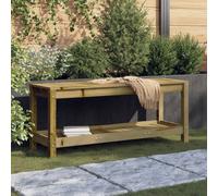 Garden Bench White 108x35x45 cm Solid Impregnated Pinewood Slatted Shelf Outdoor