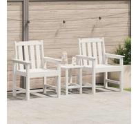 Garden Bench White Plastic 120 x 59 x 88 cm 2-Seater Outdoor Seat WeatherproofUV