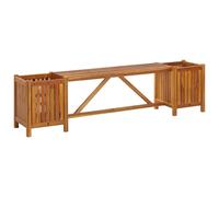 vidaXL Garden Bench with 2 Planters 150x30x40 cm Solid Acacia Wood