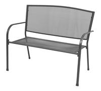 vidaXL Garden Bench with Armrests Steel Mesh 108x60x88 cm Patio Park Seat