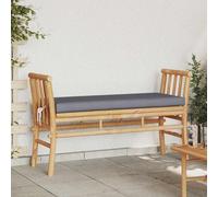Garden Bench with Cushion Brown Bamboo Outdoor Seating Modern Furniture vidaXL