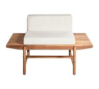 Beliani Garden Bench With Cushion Giaveno 135 Cm Acacia Wood Off-White