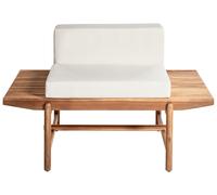 Garden Bench with Cushion GIAVENO 135 cm Acacia Wood Off-White