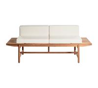 Beliani Garden Bench With Cushion Giaveno 210 Cm Acacia Wood Off-White