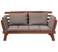 Bench with Cushion Wood 210 cm Dark Brown PORTICI