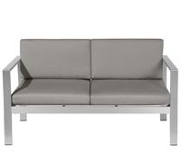 Beliani Garden Sofa 2 Seater Salerno Metal Dark Grey