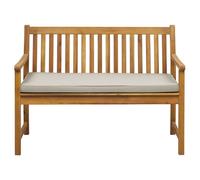 Beliani Garden Bench With Cushion Vivara 120cm Certified Acacia Wood Beige