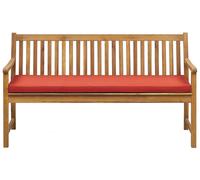 Garden Bench with Cushion VIVARA 160 cm Certified Acacia Wood Light Ash Wood Dark Red