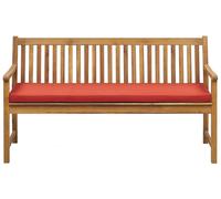 Bench with Cushion Certified Acacia Wood 160 cm Dark Red VIVARA