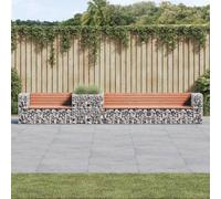 vidaXL Garden Bench with Gabion Basket Solid Wood Douglas, Brown