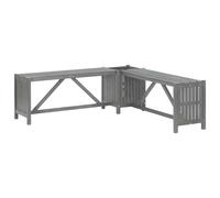 Vidaxl Garden Corner Bench With Planter 117Cm Solid Acacia Wood Grey