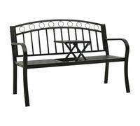 Garden Bench with Table Black 120 cm Steel