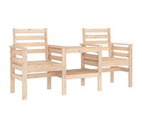 vidaXL Garden Bench with Table 2-Seater Solid Wood Pine NEW