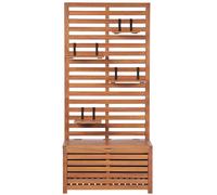 Beliani Garden Bench With Wall Panel Matino Acacia Wood 80cm 40cm Brown