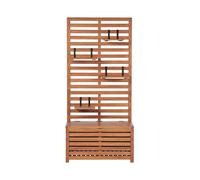 Garden Bench with Wall Panel MATINO with Storage Acacia Wood Light Wood