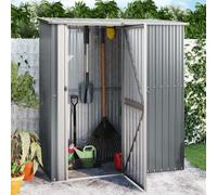 Garden Bike Shed Galvanised Steel Grey 180x97x209 cm Lockable Plastic Storage XL