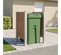 Garden Bin Enclosure Brown 85x85x115cm Aluminium WPC Expandable 120/240L Outdoor