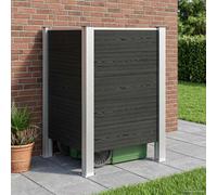 Garden Bin Enclosure Grey 85x85x115cm Aluminium WPC Expandable Outdoor Rustproof