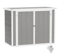 Garden Bin Storage Shed 143x75.5x110cm Grey Polypropylene Double Lockable 2x240L