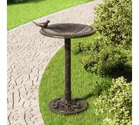 vidaXL Garden Bird Bath Bronze Plastic Bird feeder Bowl Water Ways Stands