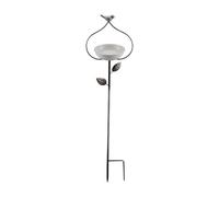 Garden Bird Bath - Rustic Metal Weather-Resistant Basin | Outdoor Bird Water Feeder & Bathing Station, Antique Farmhouse Style for Deck, Patio, Yard, and Lawn Birdwatching