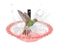 Garden Bird Bath, Tree-Mounted Bird Bath, PP+Iron Hangable Water Basin, 9-Inch Bowl, Weather-Proof Animal Feeder Statue, Ideal for Patio, Balcony, Courtyard, Backyard Outdoor Use, 23.5x23.5x14cm