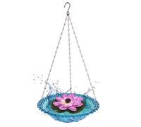 Garden Bird Bath with Integrated Fountain Hanging Feeder Design Large Capacity Water Source for Birds Squirrels Outdoor Hanging Bird Bath with Gentle Water Flowing