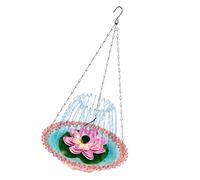 Garden Bird Bath with Integrated Fountain Hanging Feeder Design Large Capacity Water Source for Birds Squirrels Outdoor Hanging Bird Bath with Gentle Water Flowing