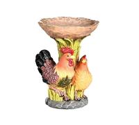 Garden Bird Feeder Resin Bowl Stand, Realistic Decorative Pet Feeding Dish, Standing Outdoor Bird Feeder for Patio Garden Balcony Yard Use, Durable Resin BirdsFood Station for Parrots Budgies
