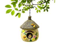 Garden Bird House Floral Pattern Weatherproof Hanging Shelter | Nesting box for the garden for backyard balcony windowsill patio parks cabin robin wren