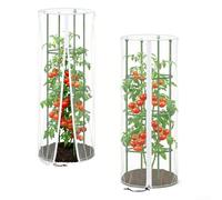 Garden Bird Netting Cover for Round Tomato Cage, Mesh Plant Protector with Zipper and Drawstring, Breathable Nylon Net for Vegetables Fruits, Outdoor Indoor Use, 150x46x46cm, Green(2pcs)
