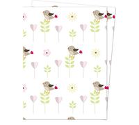 Garden Bird on White Wrapping Paper - 2 Sheets of Giftwrap 70x50cm - by Jonathan Glick Designs - Mother's Day Birthday or Any Occasion