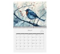 Garden Birds Calendar - 2025 British Birds Wall Calendar | 2025 Wall Monthly Calendar | Birds 12-Month 2025 Monthly/Weekly Planner Calendar For Bedroom, Study Room, Kitchen