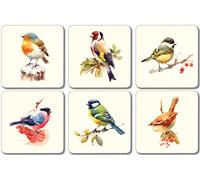Garden Birds Melamine Coasters - Mixed Set 2, Pack of 6