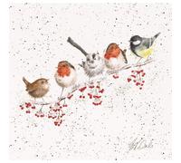 Garden Birds Print on White Square Canvas 20 Centimetre One Snowy Day