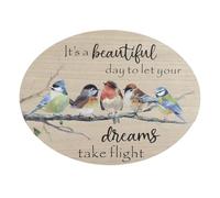 Garden Birds Rustic Wooden Sign, Hanging Wood Plaques Wildlife Robin Rustic Garden Kitchen Living Room Wall Decor Home Decorative Sign - Elegant Country-Inspired Decor for Family Spaces
